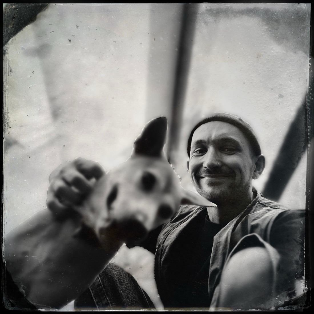 Patryk Suchy with his dog Luna